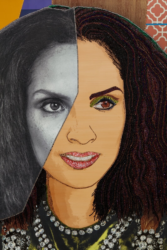 Artwork by Mickalene Thomas, Mickalene Thomas
(American, b. 1971)
The Inversion of Racquel #2, 2021, Made of acrylic on wood panel