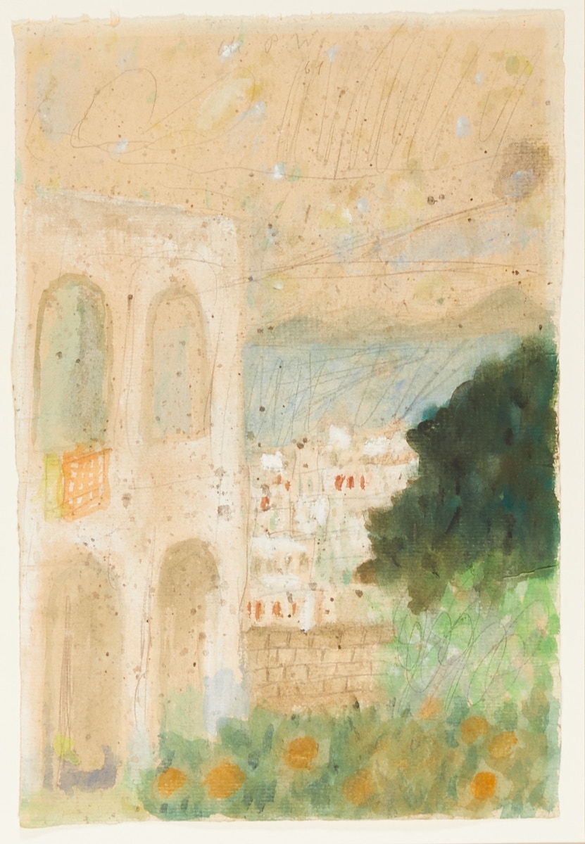 Artwork by Max Peiffer Watenphul, Blick auf Ischia, Made of Aquarell Und Bleistift/Bütten