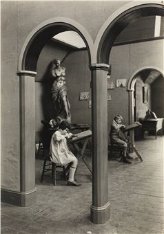 Children working at the studio in Scarboro, NYC 1910s - Lewis Hine