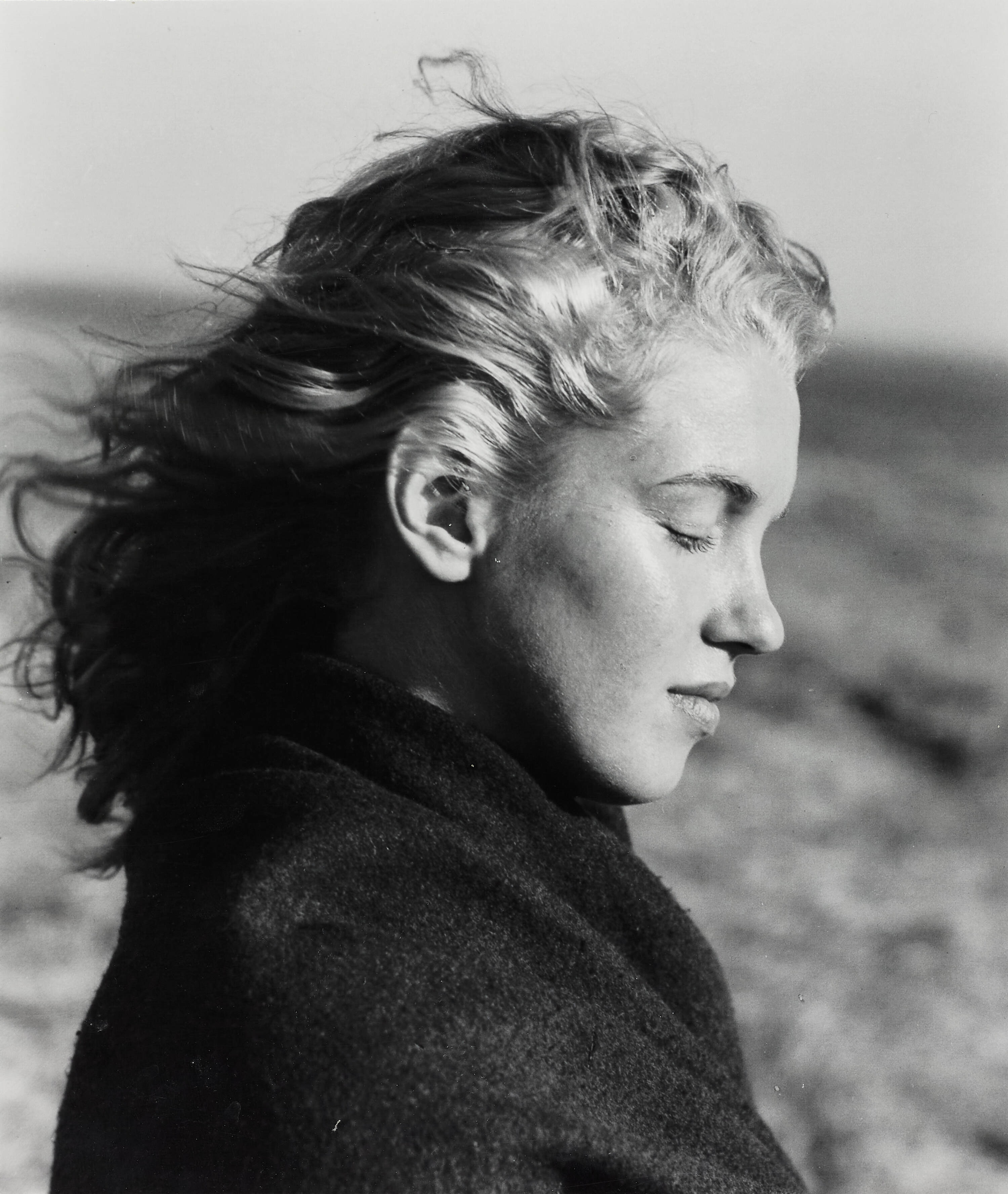 Artwork by Andre de Dienes, Marilyn Monroe (Army Blanket Sitting, Made of Gelatin Silver Print