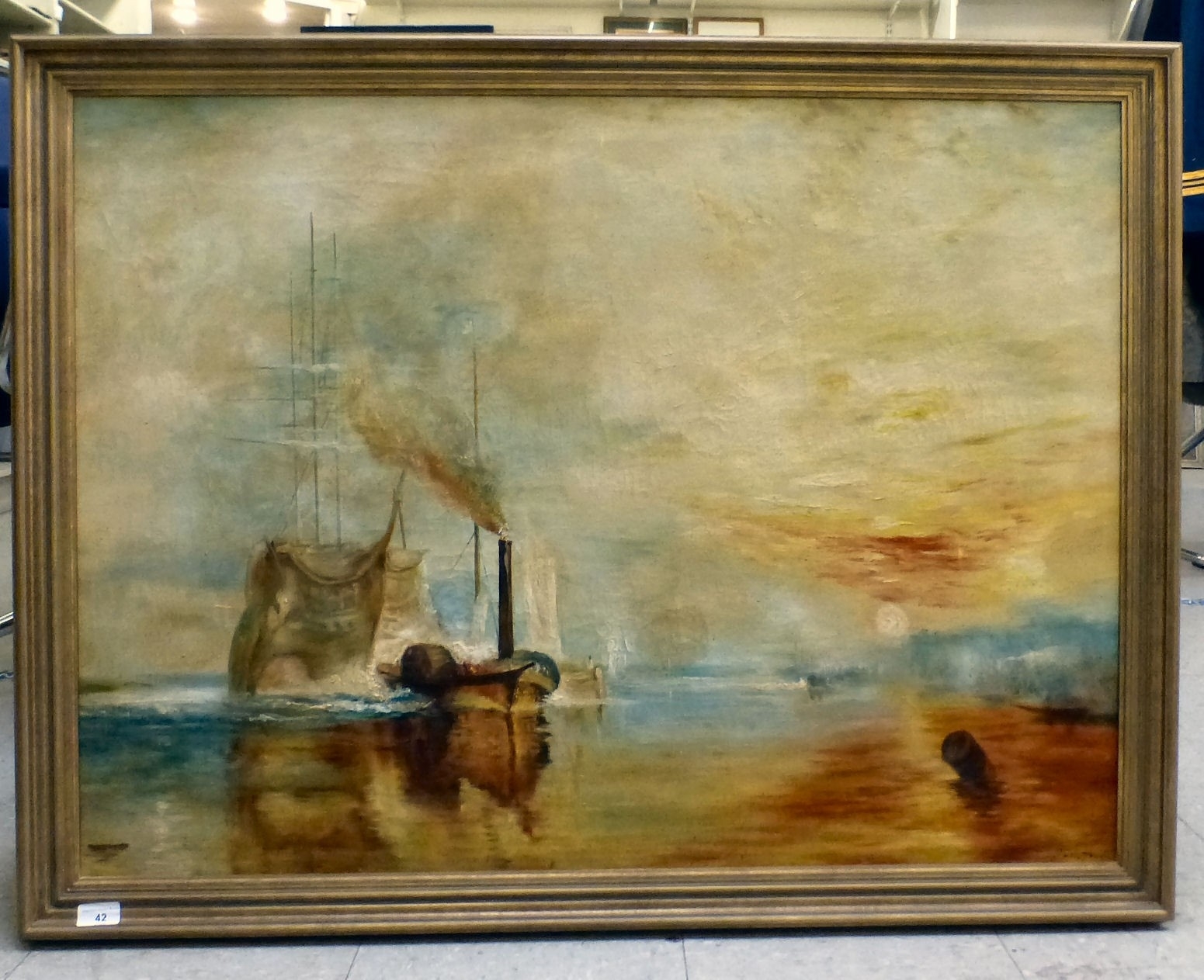 Artwork by Joseph Mallord William Turner, The Fighting Temeraire, Made of Oil On Canvas