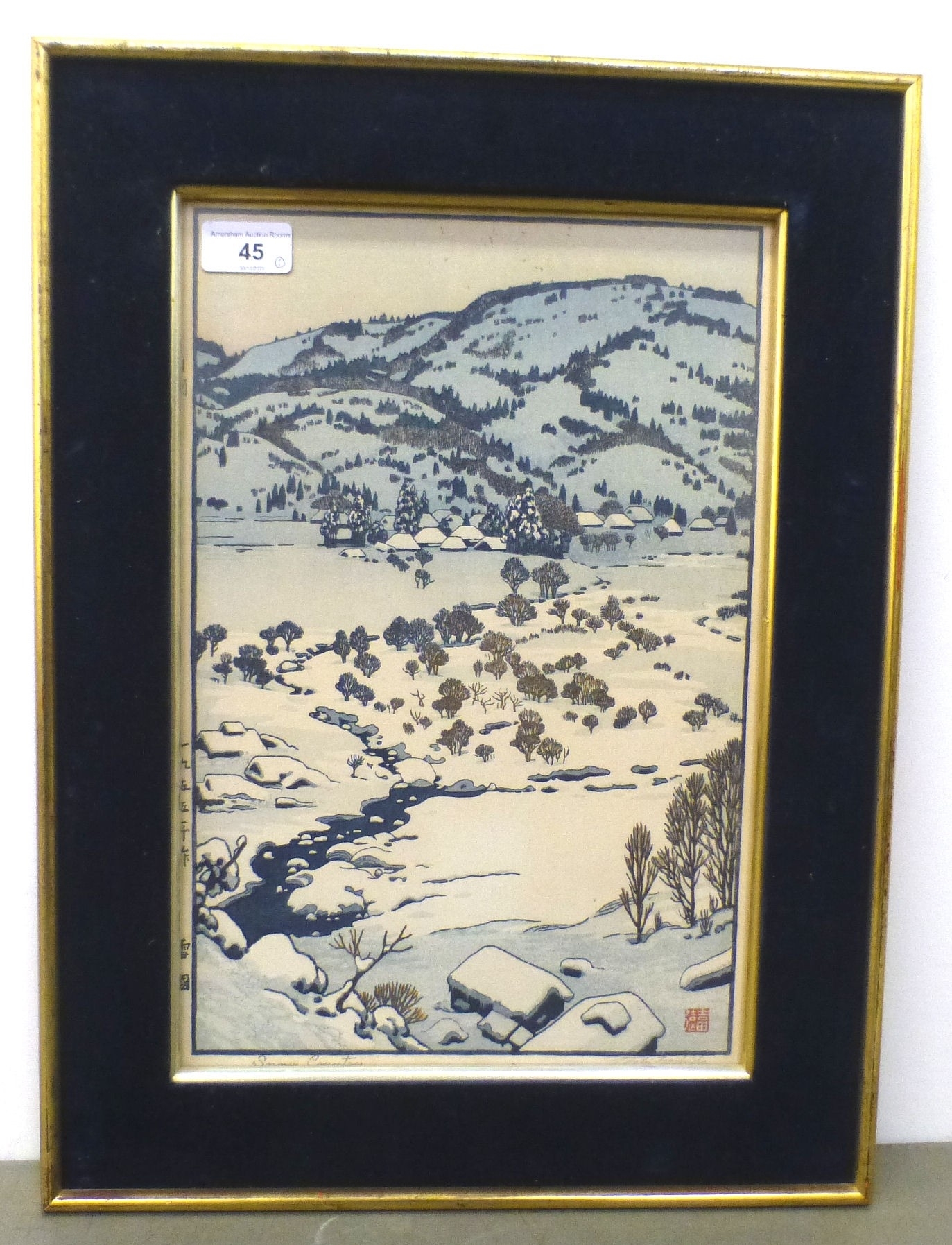 Artwork by Toshi Yoshida, Snow Country, Made of Woodblock Print