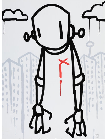 Artwork by Chris RWK, Oh and One Last Thing, Made of Screenprint with hand-embellishments on wove paper