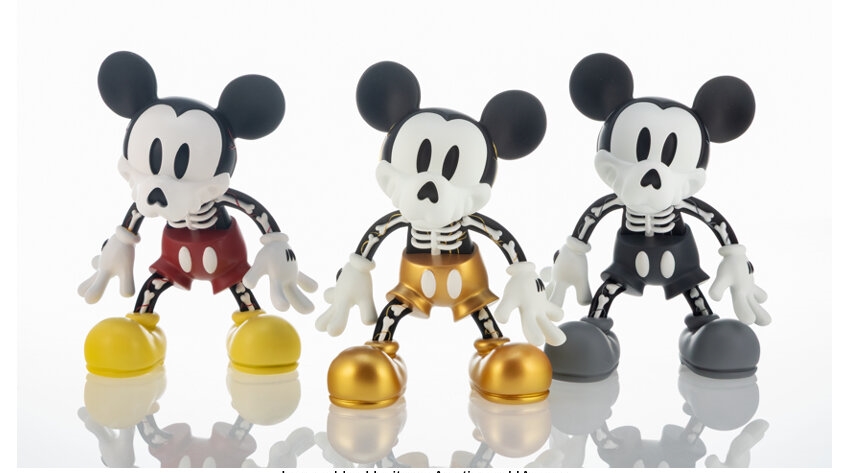 Artwork by Coté Escrivá, Creepy Mouse (Original, Mono, Gold) (three works), Made of Painted cast vinyl