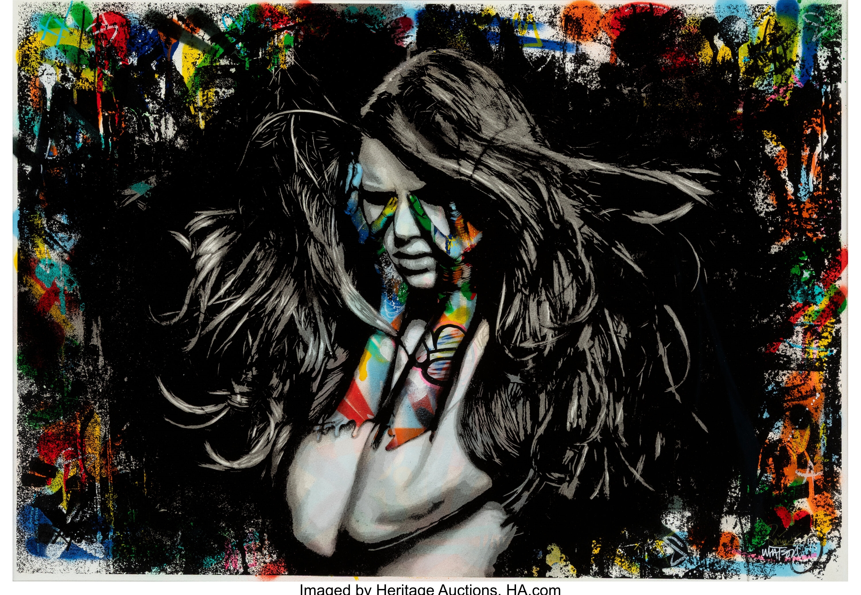 Artwork by SNIK, Martin Whatson, What Your Soul Sings, Made of Screenprint in colors with hand-embellishments on wove paper
