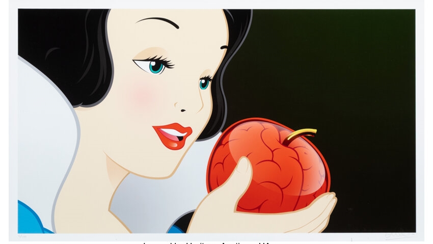 Artwork by Emilio Garcia, White Snow & the Forbidden Brain, Made of Giclée print in colors on Hahnemühle paper