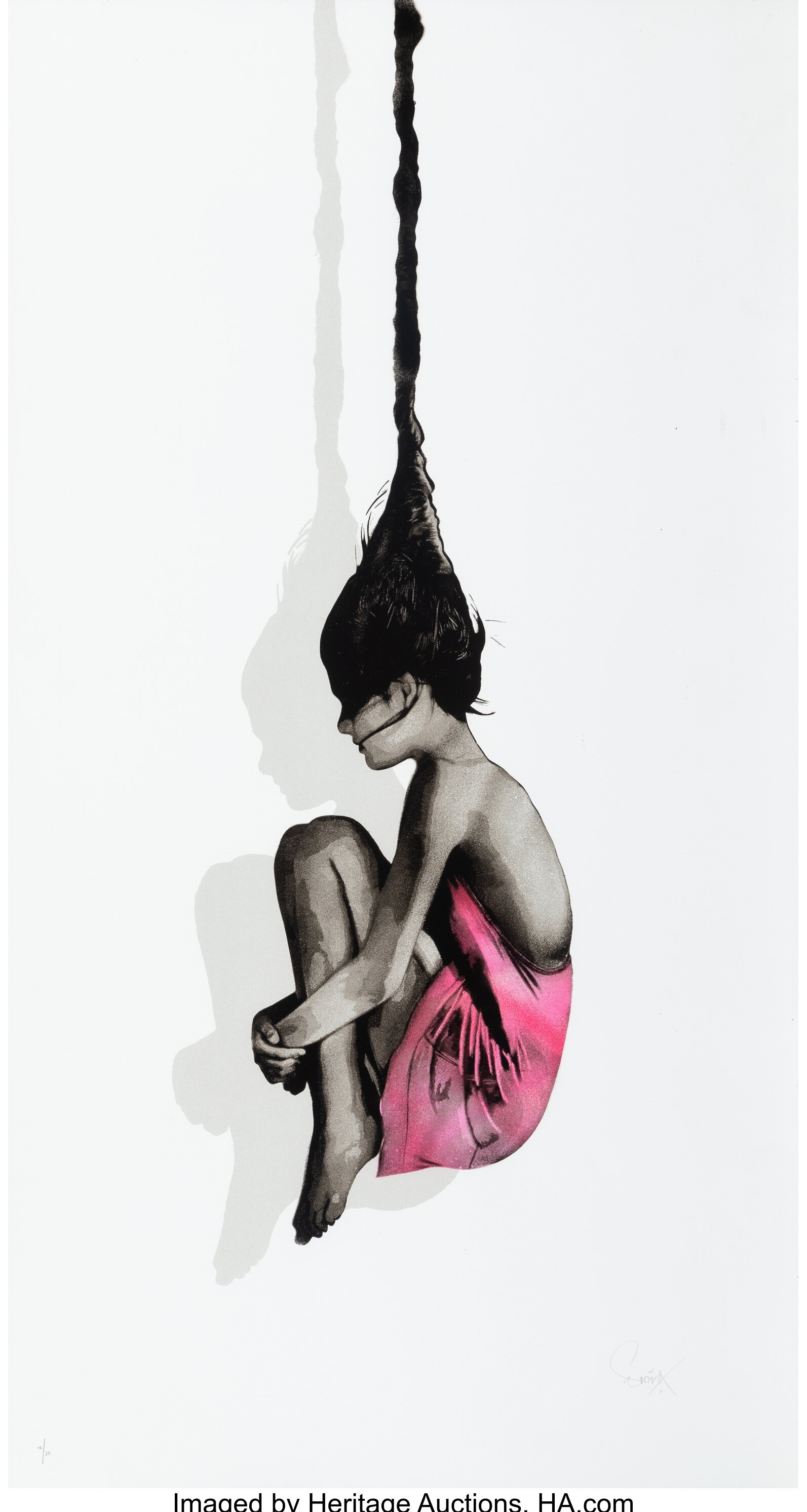 Artwork by SNIK, Falling Out Of Consciousness (Pink), Made of Screenprint