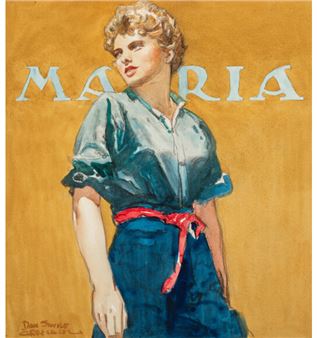 Maria, Ingrid Bergman, For Whom The Bell Tolls program interior - Daniel Sayre Groesbeck