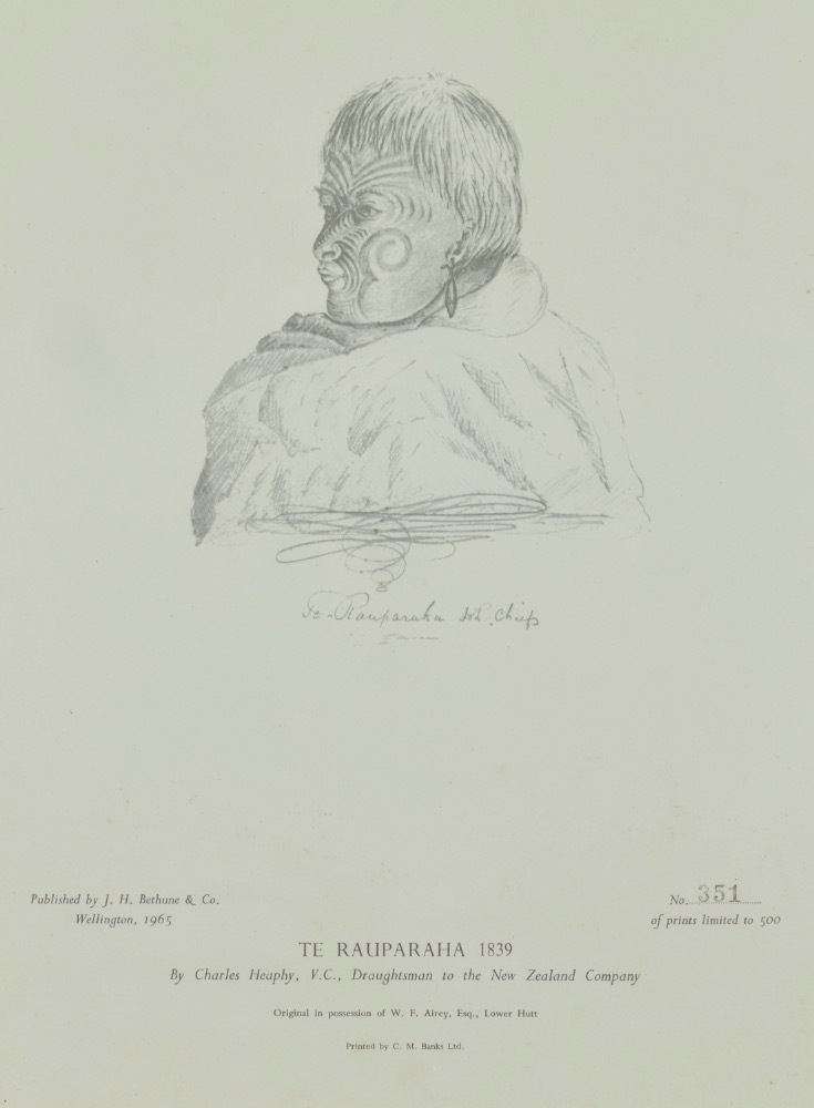Artwork by Charles Heaphy, Te Rauparaha 1839, Made of Editioned Print