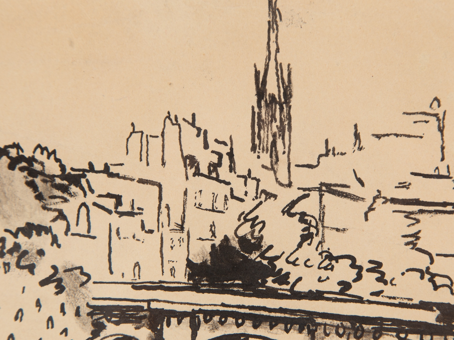 Artwork by Maria-Mela Muter, Narodziny miasta. Ile de la Cite w Paryżu, Made of Tusz/Papier