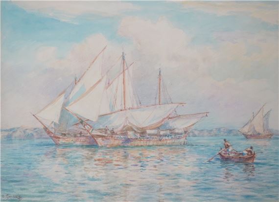 Feluccas on the Nile by Bernard Finegan Gribble