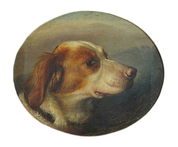 A head study of a dog - George Earl