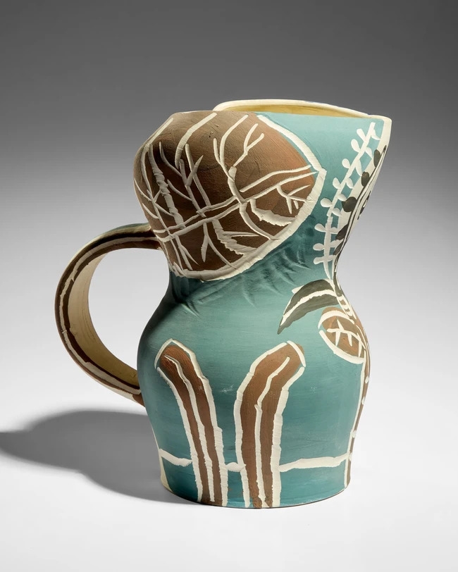 Artwork by Pablo Picasso, Pichet Gothique aux Feuilles, Made of Glazed Earthenware