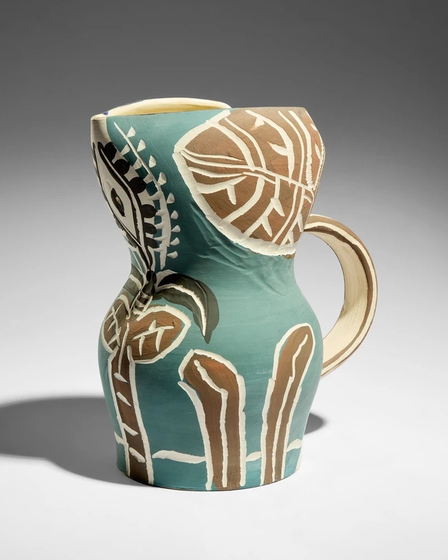 Artwork by Pablo Picasso, Pichet Gothique aux Feuilles, Made of Glazed Earthenware