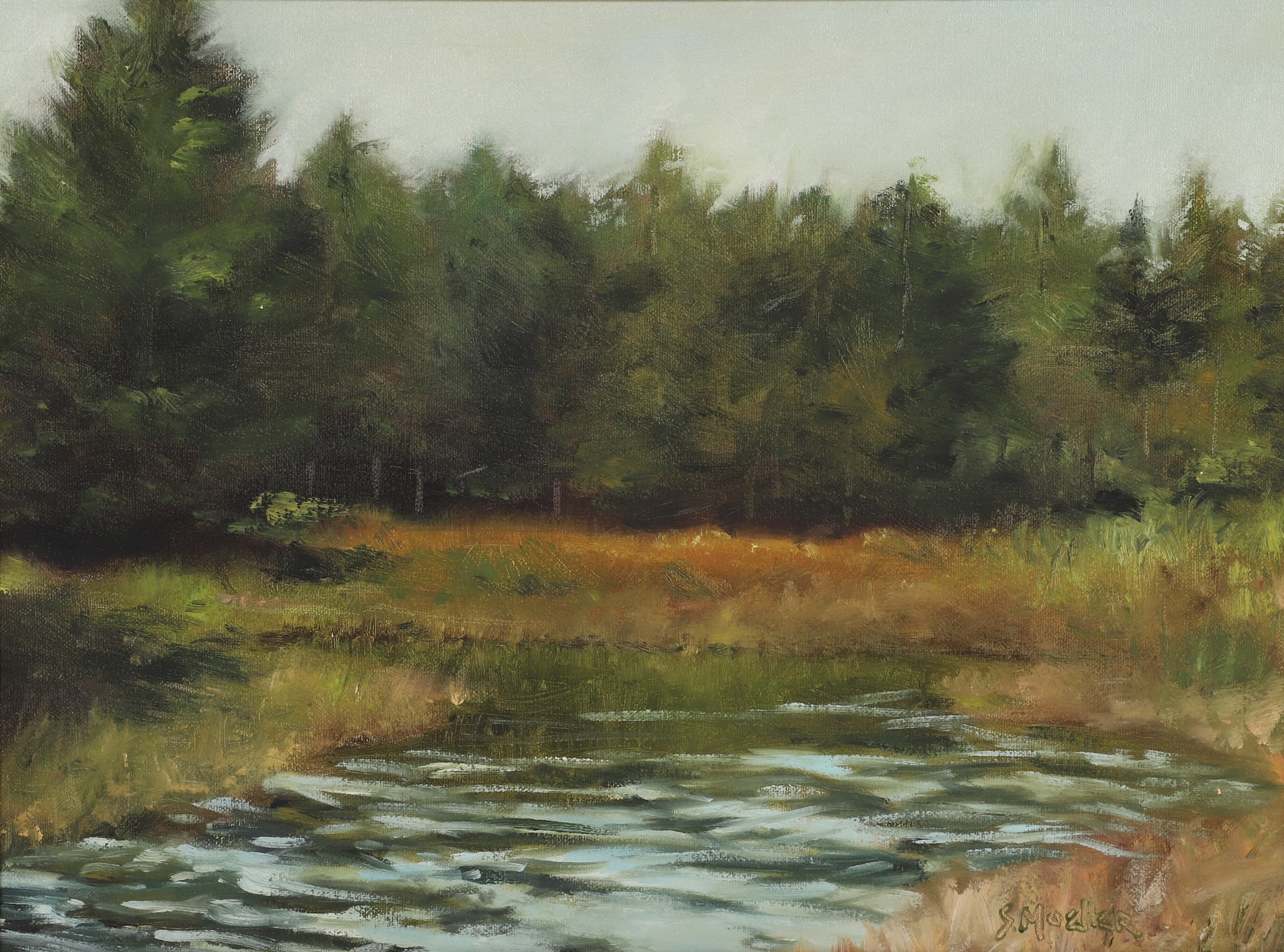 Artwork by Stan Moeller, Inlet at Blue Hill, ME, Made of Oil On Panel