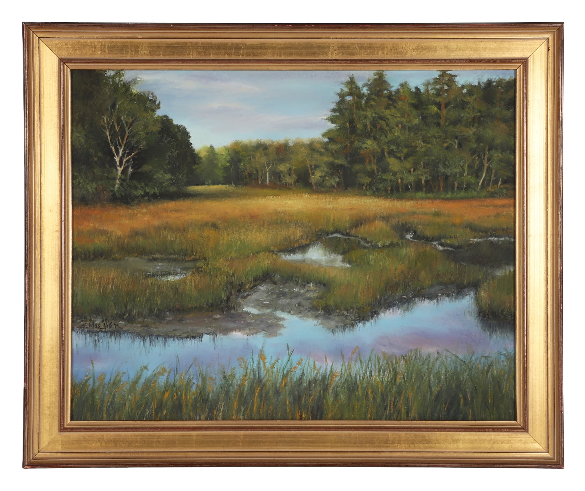 Artwork by Stan Moeller, Spring Salt Marsh, Maine, Made of Oil On Canvas