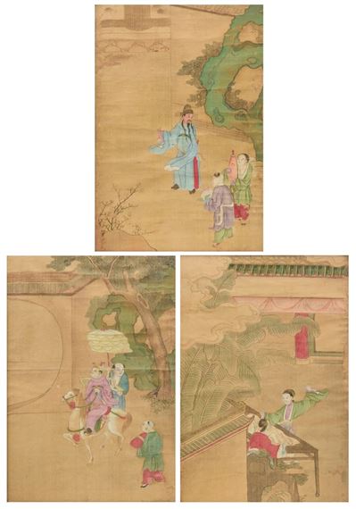 figures within courtyards - Leng Mei