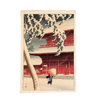the Temple Zōjōji in Shiba - Hasui Kawase