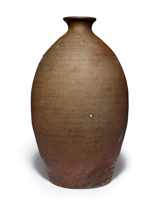 Kei Fujiwara | The vase of ovoid form rising from a flat base, carved ...