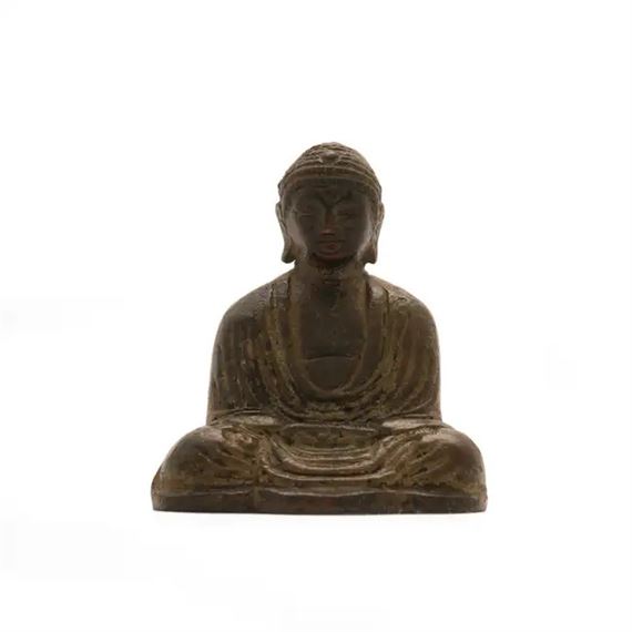 A small Chinese bronze figure of Buddha by Chinese School, Song/Ming dynasty