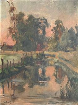 Landscape with a pond - Édouard-Georges Mac-Avoy