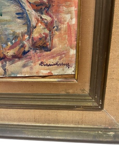 Artwork by Kurt Hinrichsen, Villa Celimontana, water basin in Rome, Made of Oil on linen paper, mounted on wood panel