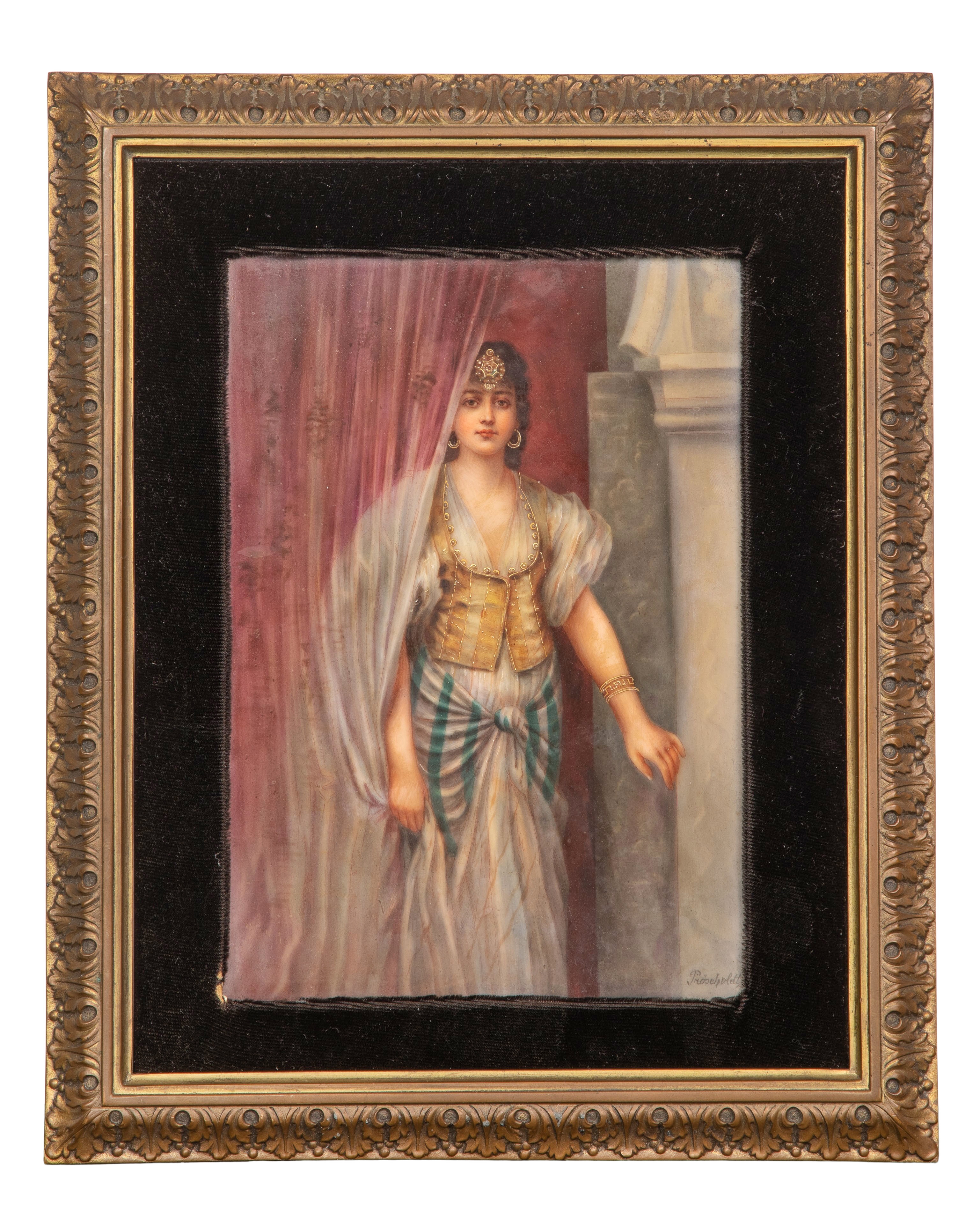 Artwork by Gaston Casimir Saint-Pierre, Painted Porcelain Plaque, Made of Porcelain