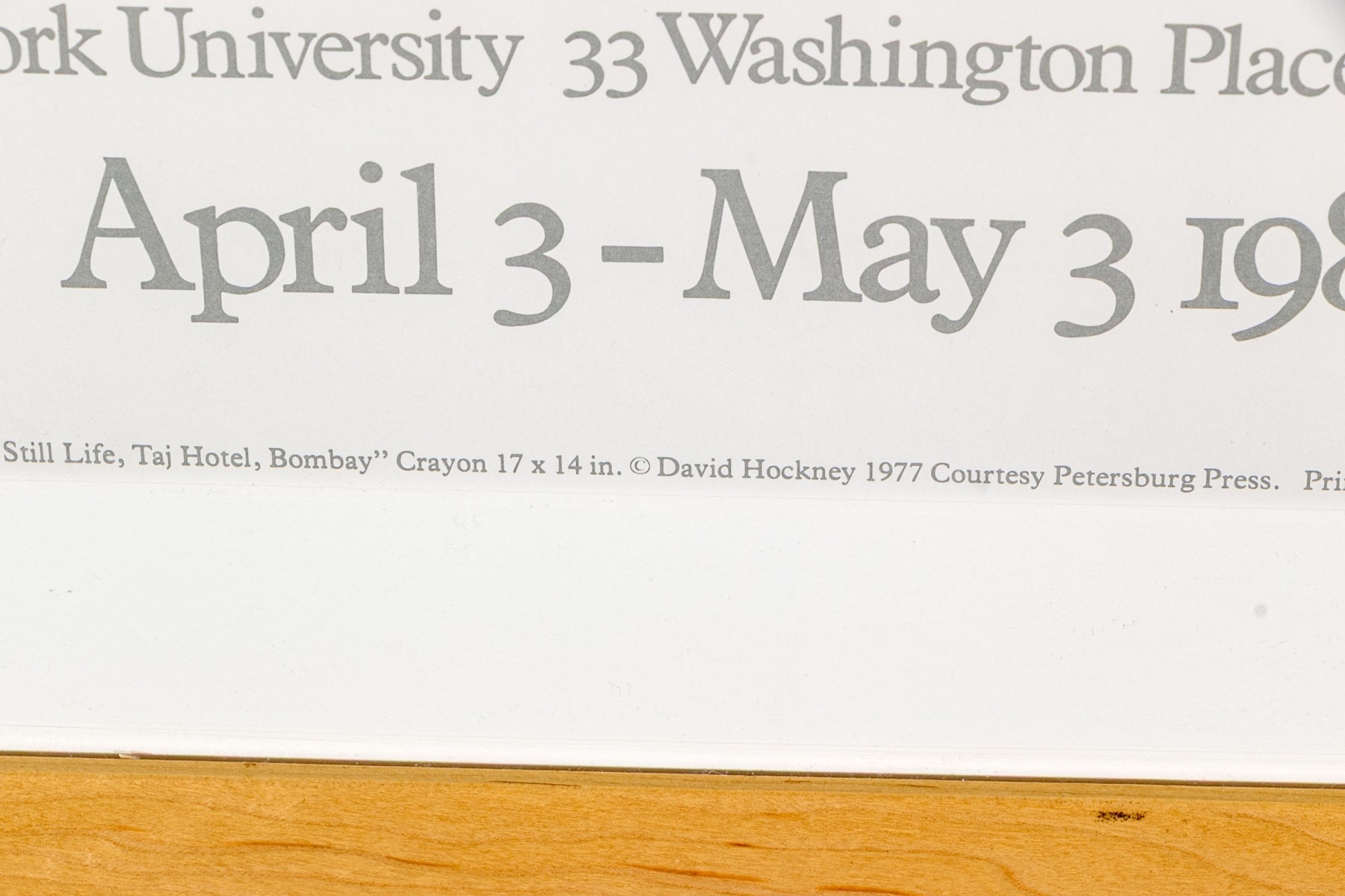 Artwork by David Hockney, Still Life, Taj Hotel, Bombay, Made of Poster Print