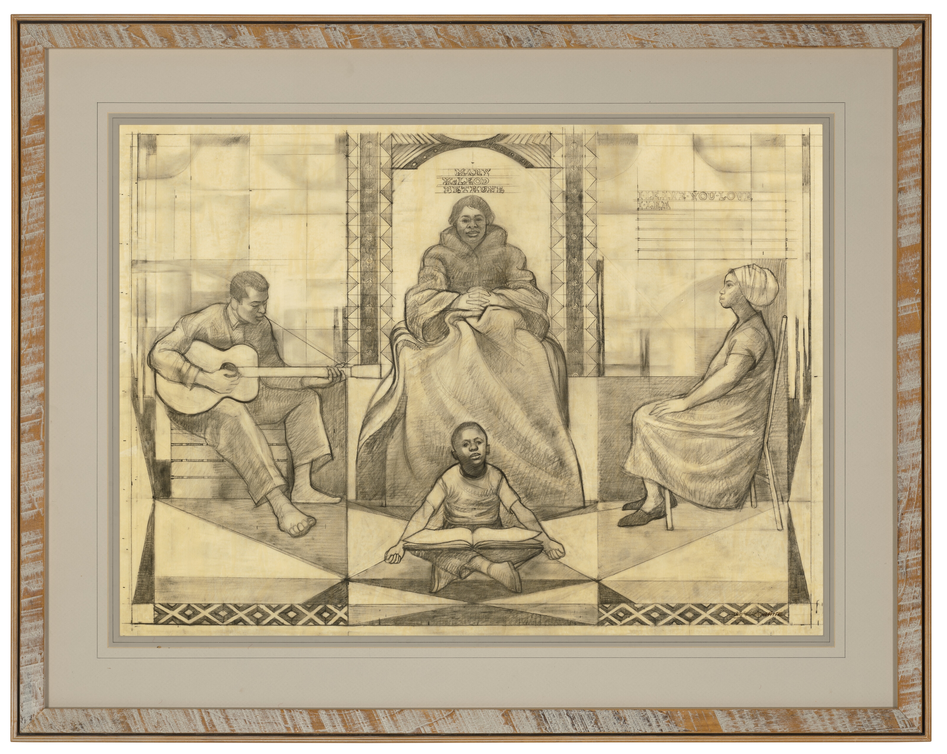 Artwork by Charles White, Study for 'Mary McLeod Bethune' Mural, Made of graphite on paper