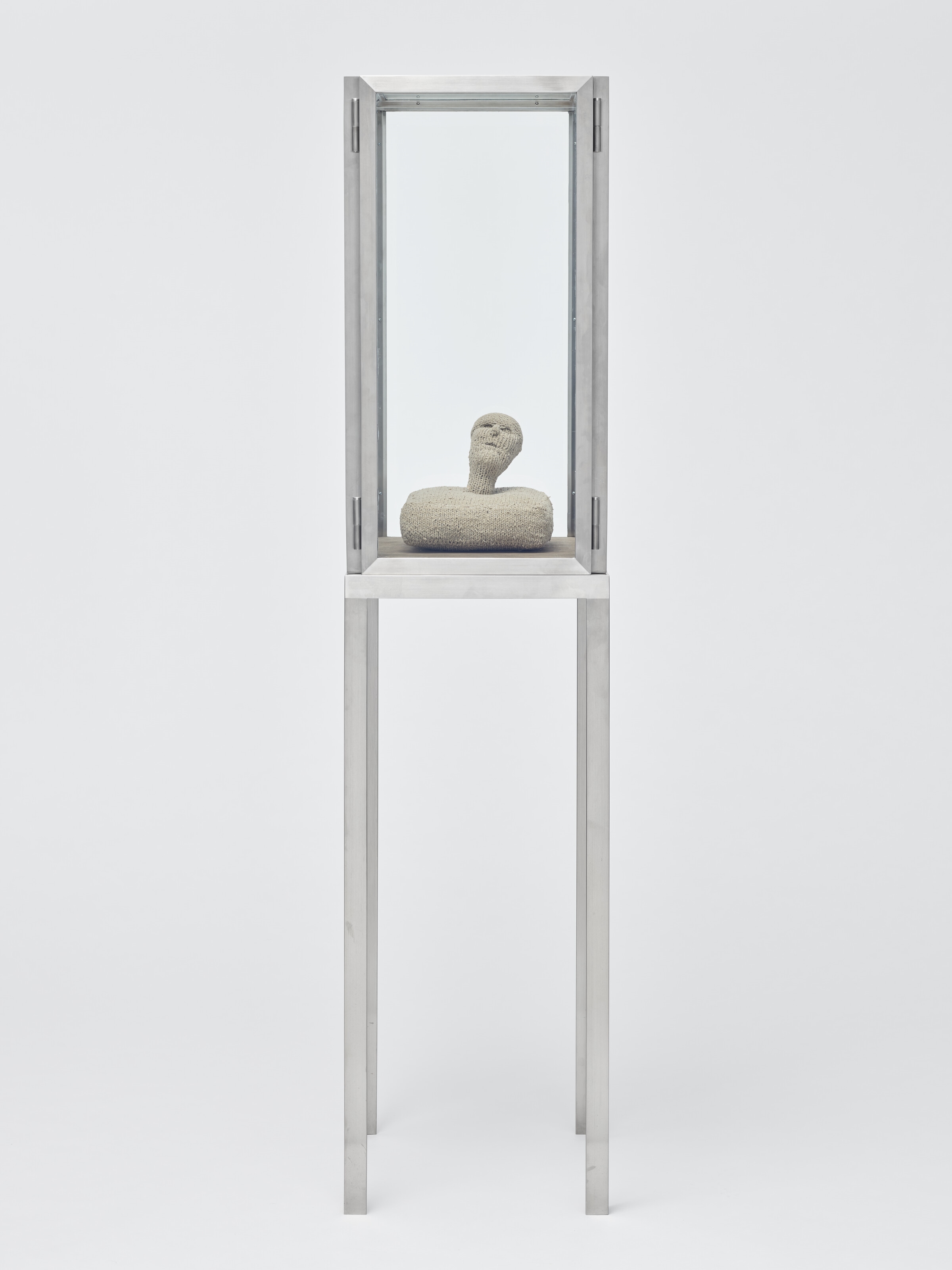 Artwork by Louise Bourgeois, Untitled, Made of stainless steel, glass, fabric and wood
sculpture