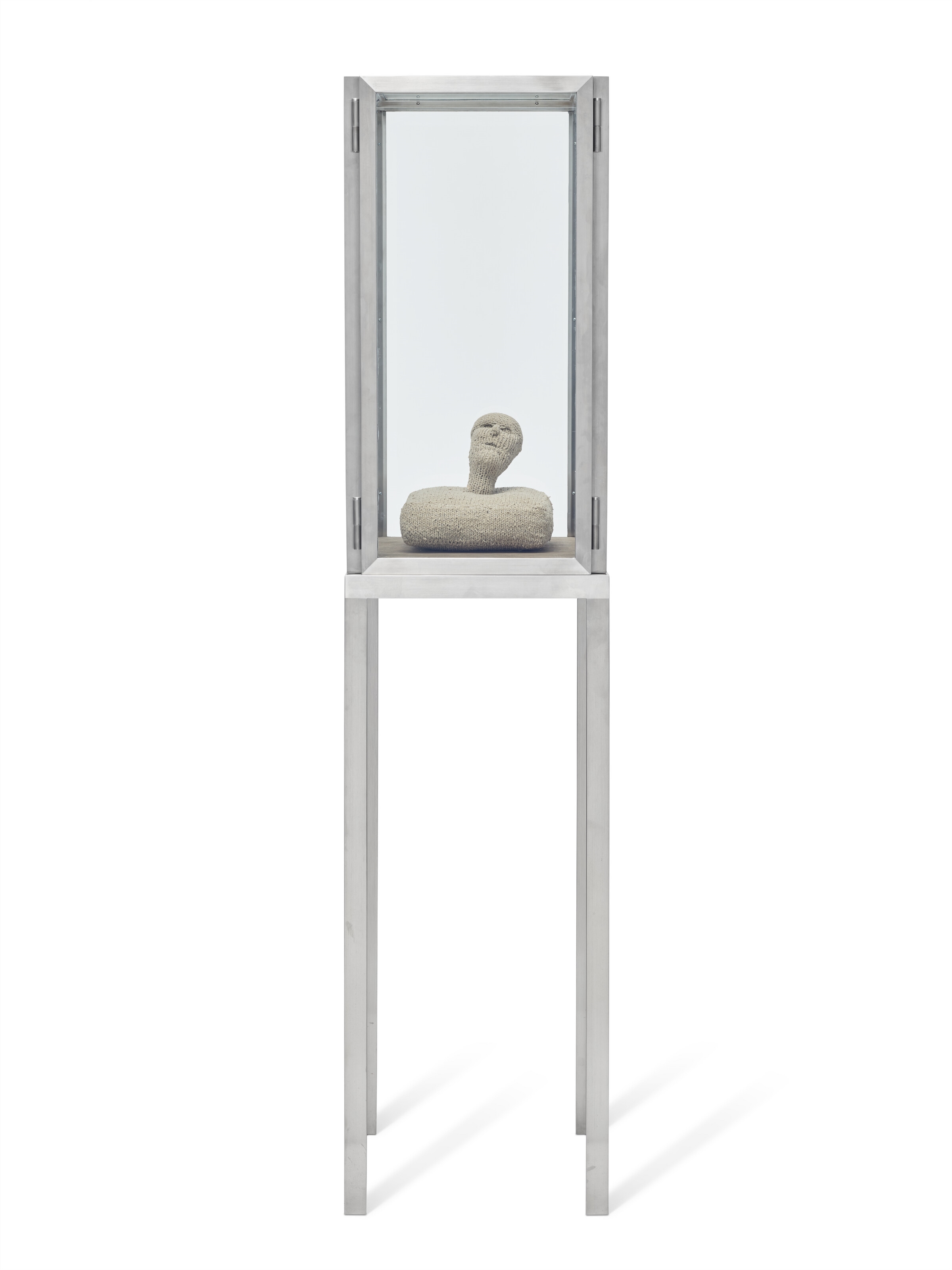 Artwork by Louise Bourgeois, Untitled, Made of stainless steel, glass, fabric and wood
sculpture