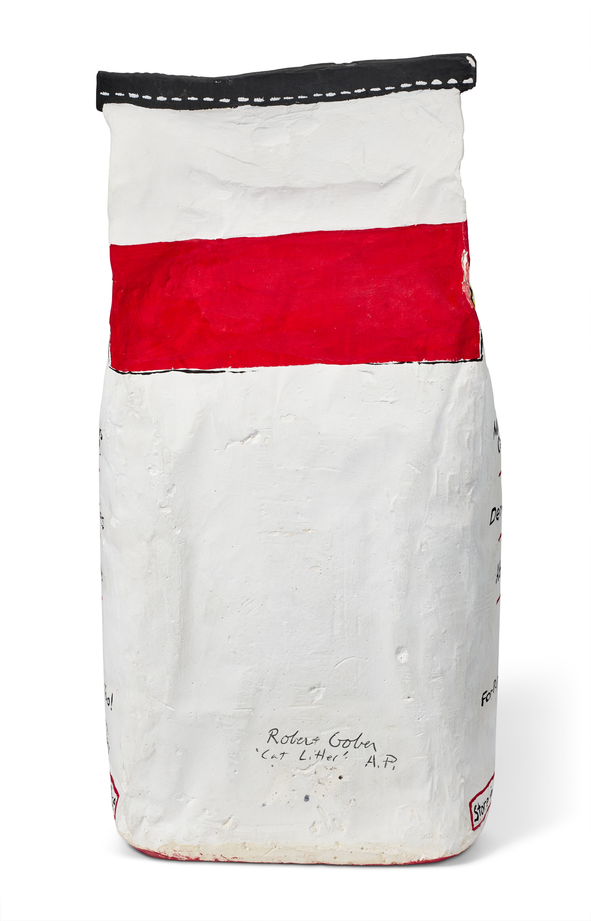 Artwork by Robert Gober, Cat Litter, Made of plaster, ink