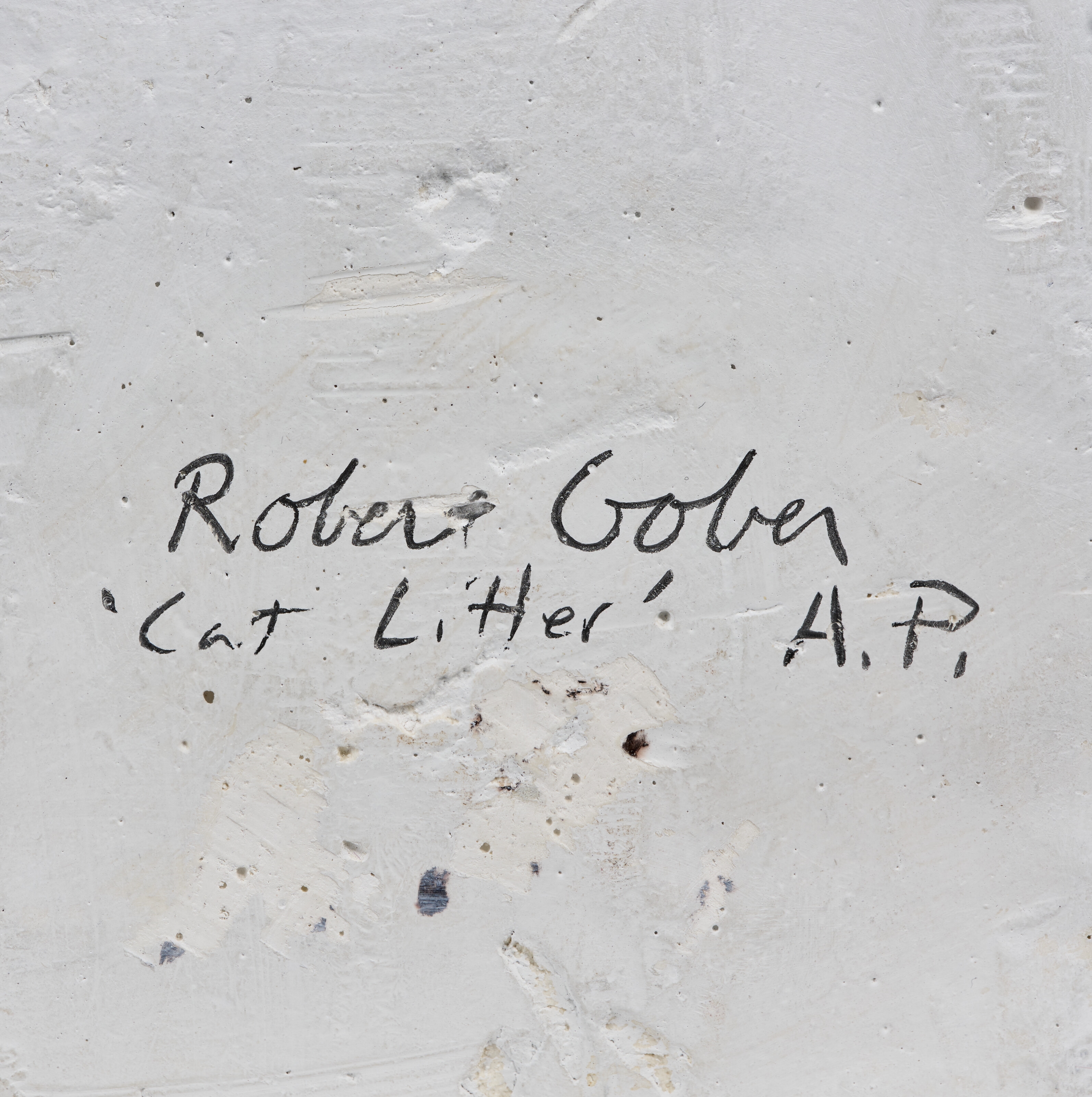 Artwork by Robert Gober, Cat Litter, Made of plaster, ink