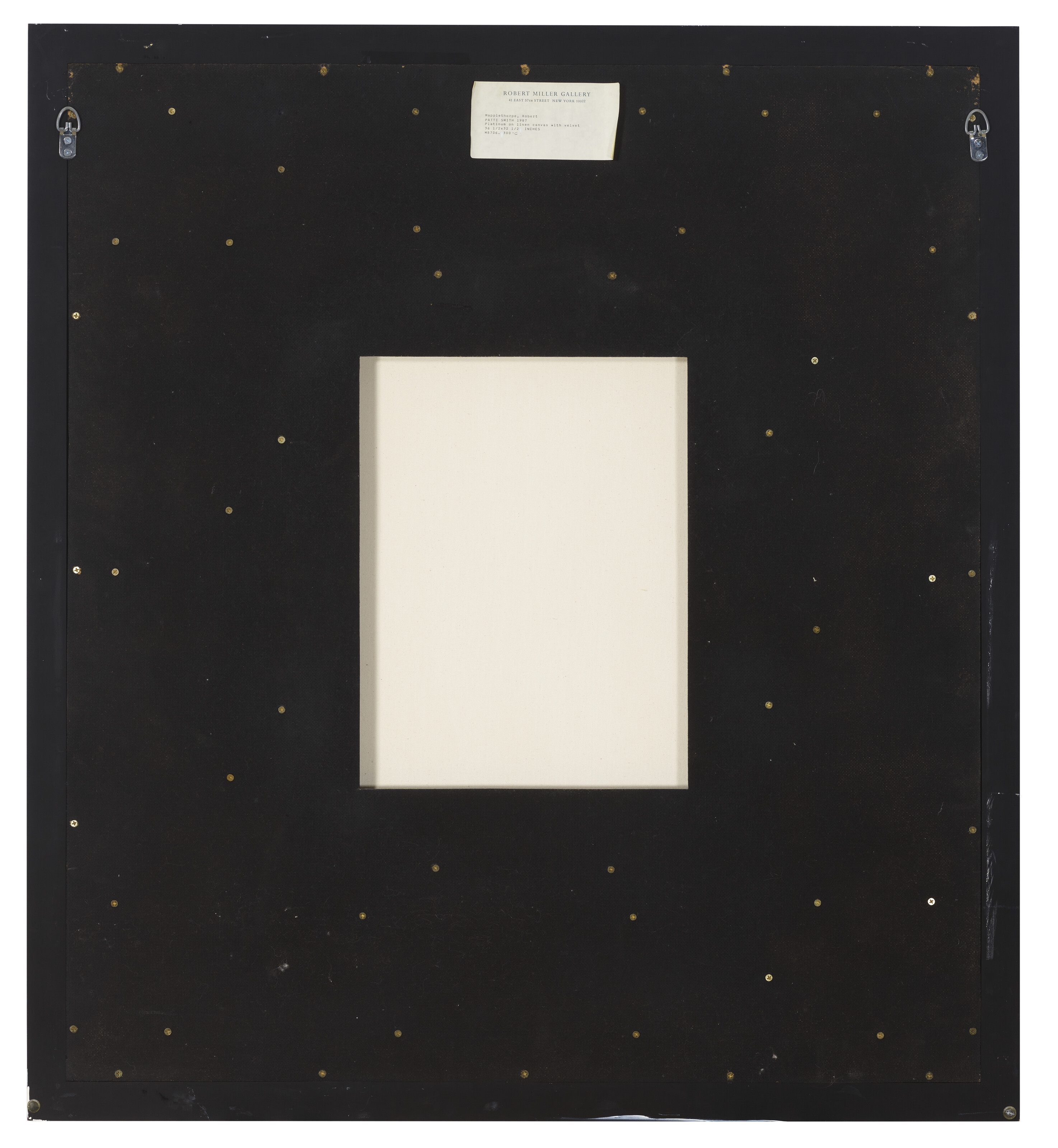 Artwork by Robert Mapplethorpe, Patti Smith, Made of platinum print on linen, in artist's frame