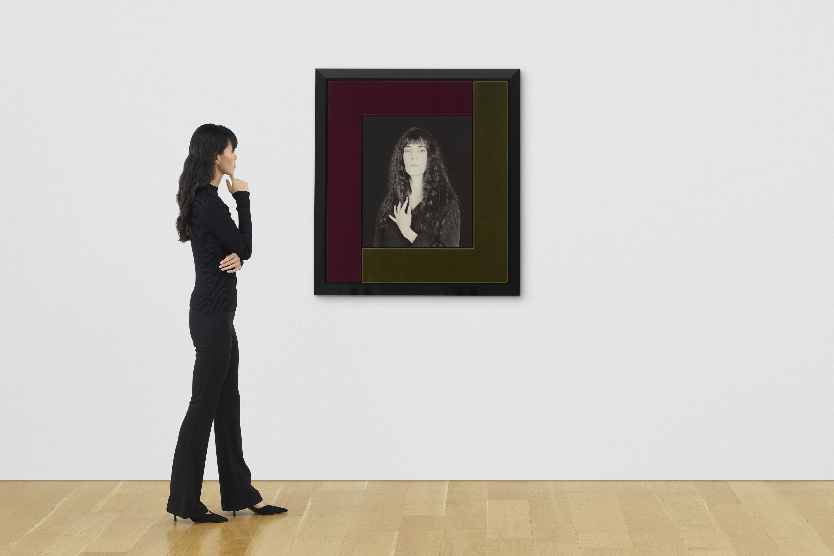 Artwork by Robert Mapplethorpe, Patti Smith, Made of platinum print on linen, in artist's frame