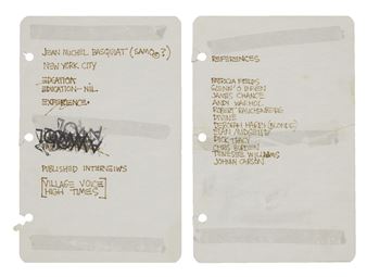 Untitled (Resume I); Untitled (Resume II References) [Two Works - Jean-Michel Basquiat