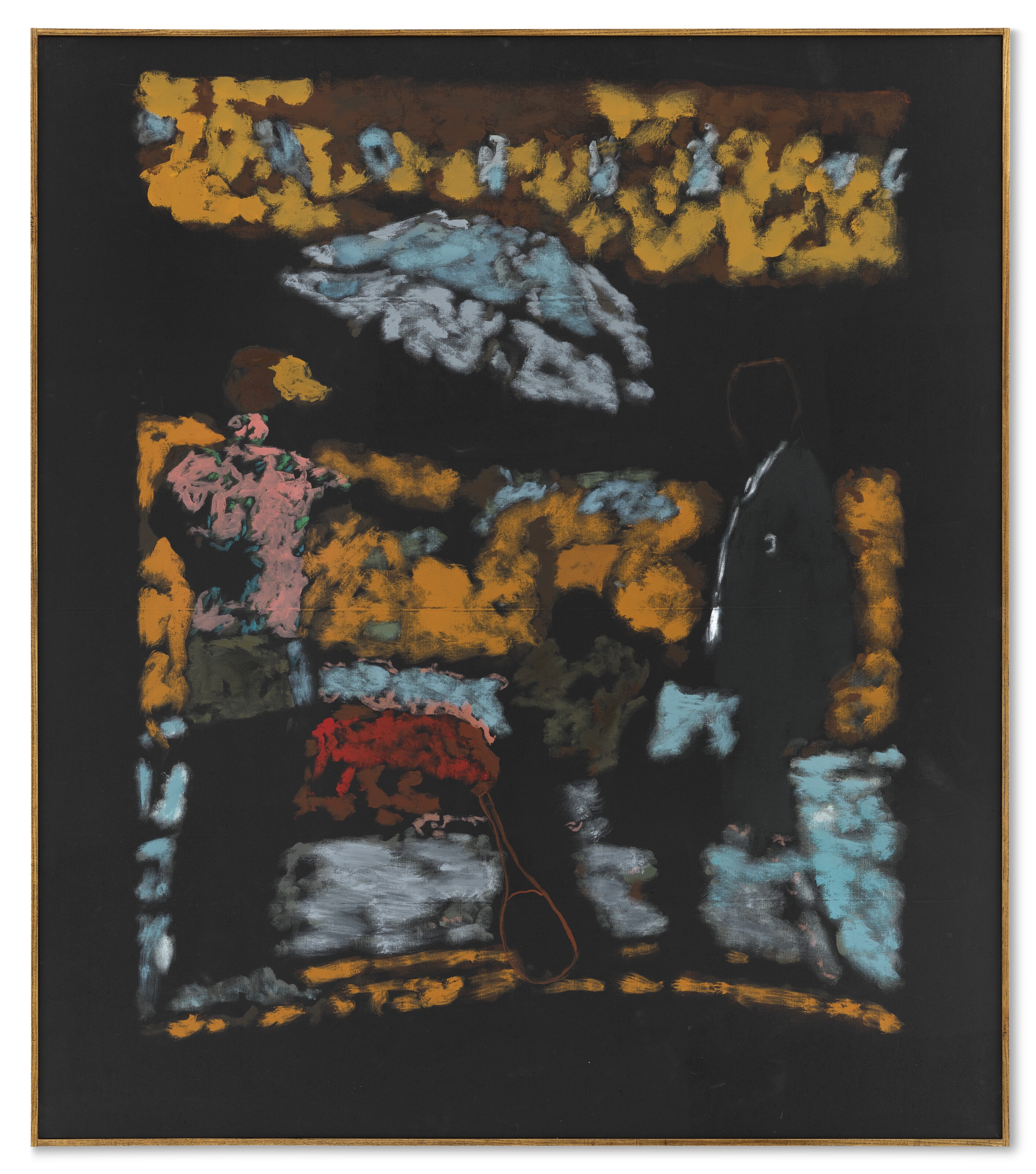 Artwork by Reggie Burrows Hodges, For the Greater Good: Orange, Made of acrylic and pastel on linen