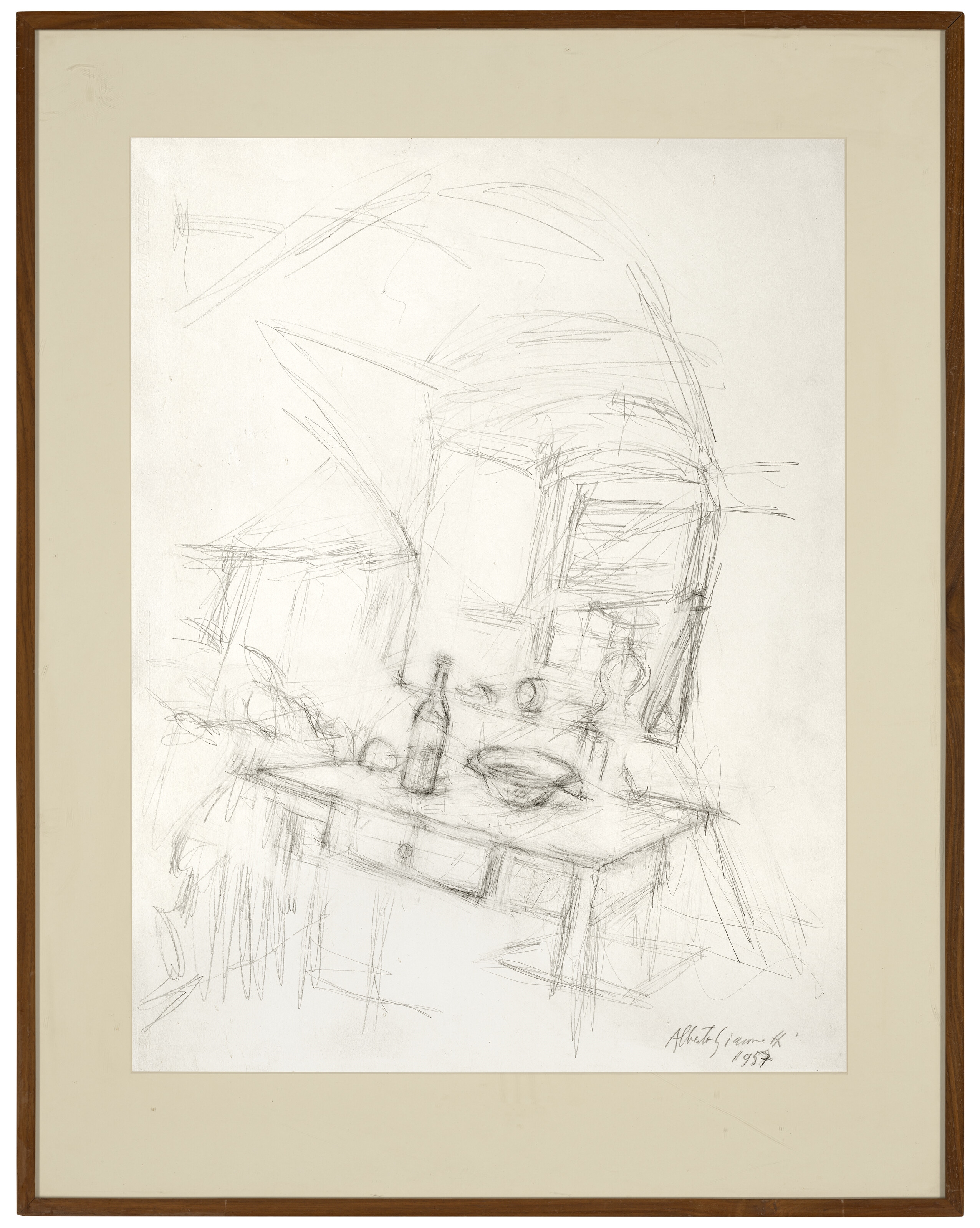 Artwork by Alberto Giacometti, La Lucarne, Made of pencil on paper