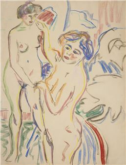 Zwei Stehende Akte im Atelier - Ernst Ludwig Kirchner