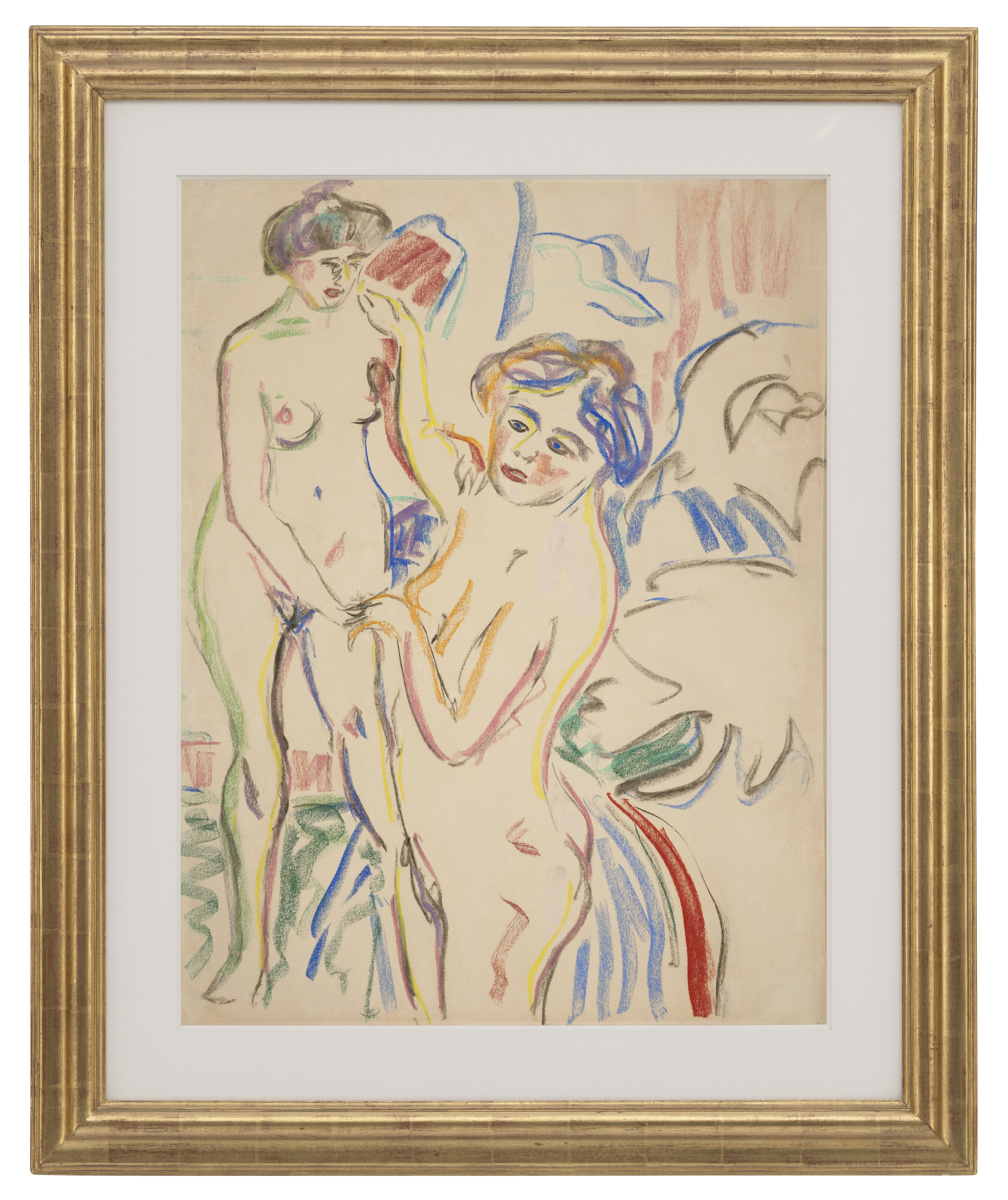 Artwork by Ernst Ludwig Kirchner, Zwei Stehende Akte im Atelier, Made of Paper
