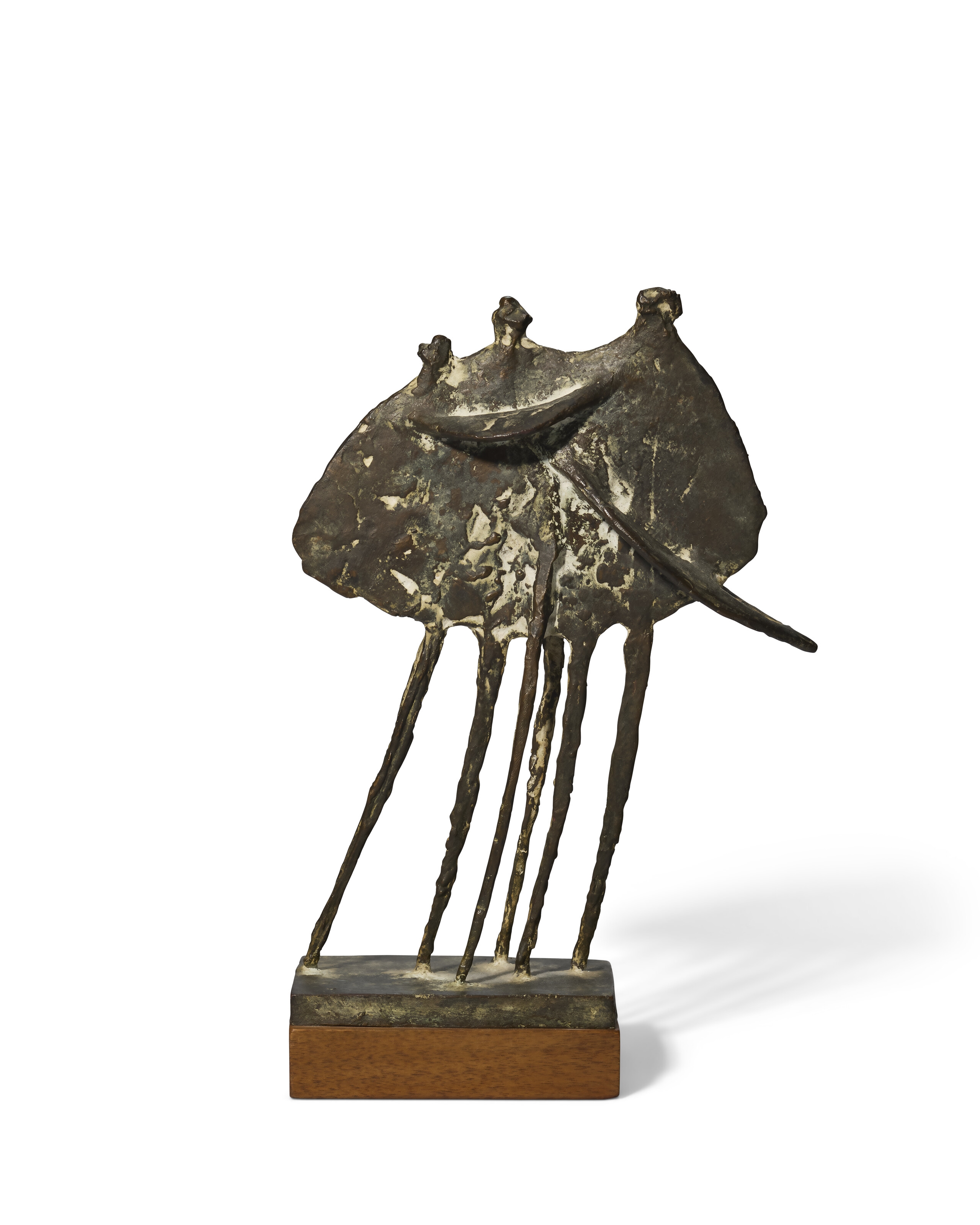 Artwork by Kenneth Armitage, Walking Group, Made of bronze with brown patina