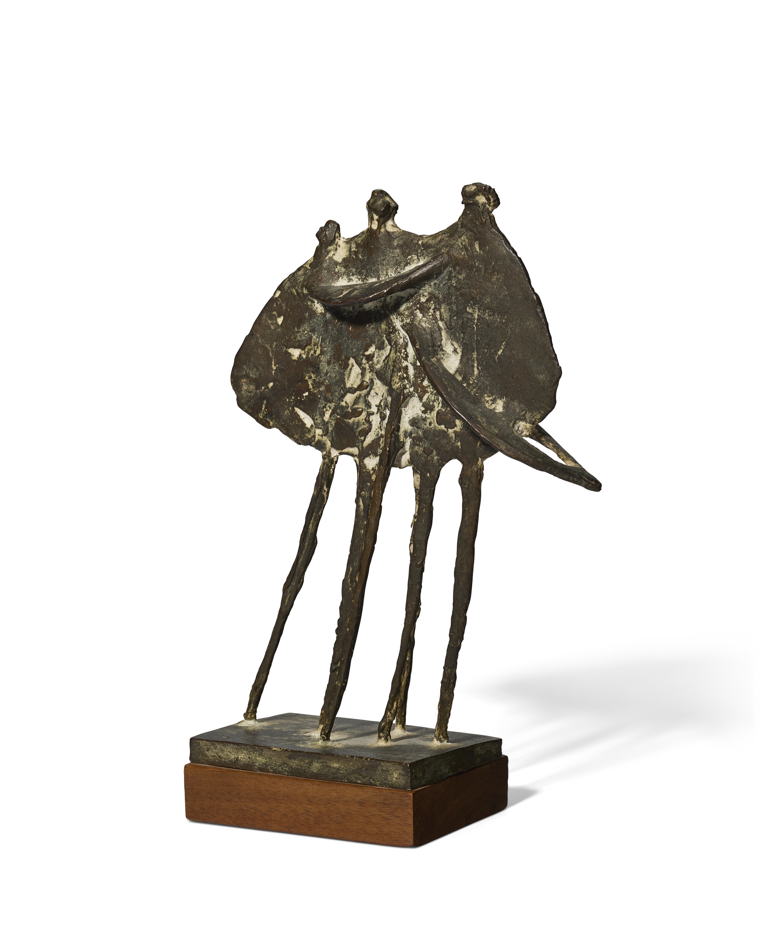 Artwork by Kenneth Armitage, Walking Group, Made of bronze with brown patina