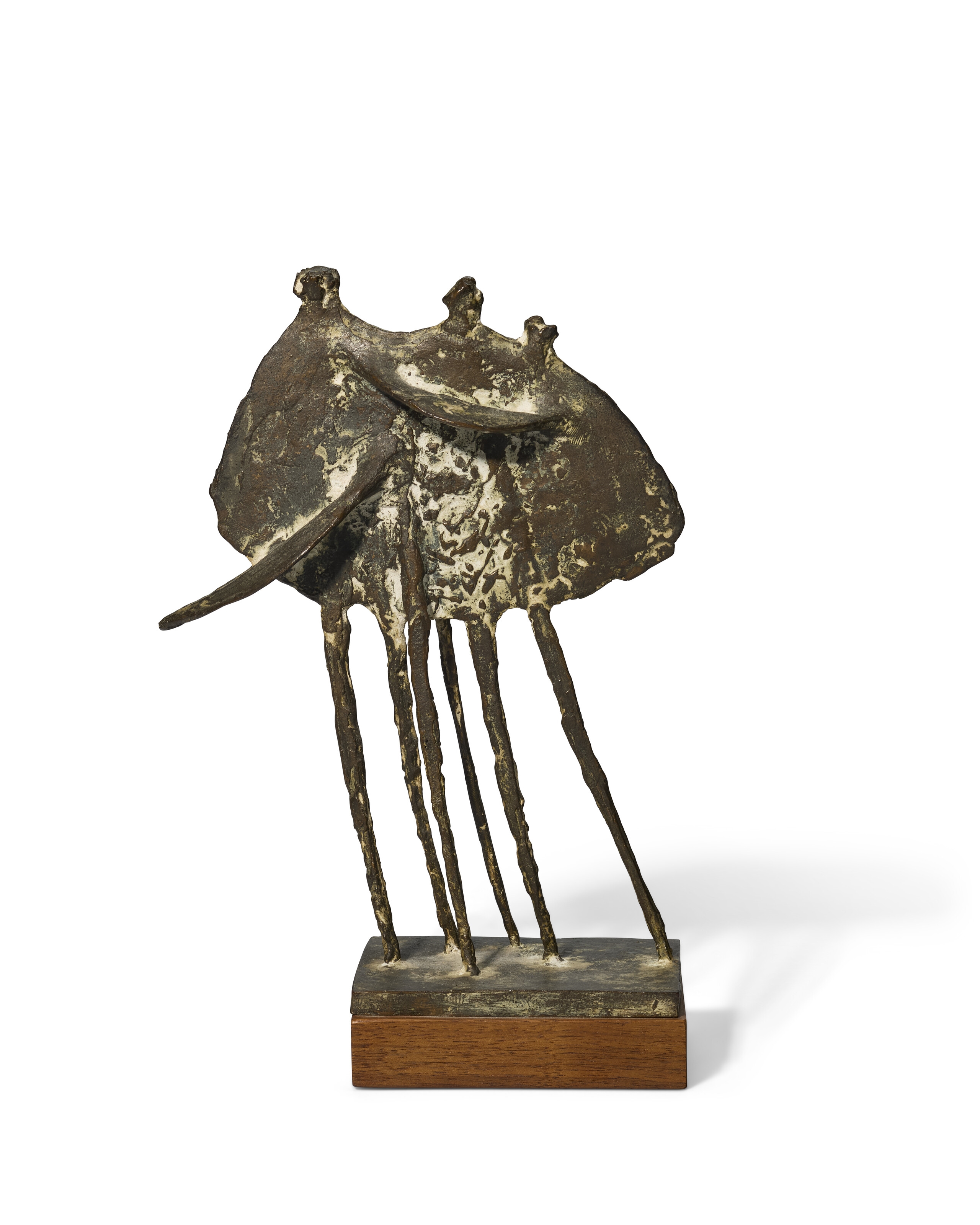 Artwork by Kenneth Armitage, Walking Group, Made of bronze with brown patina