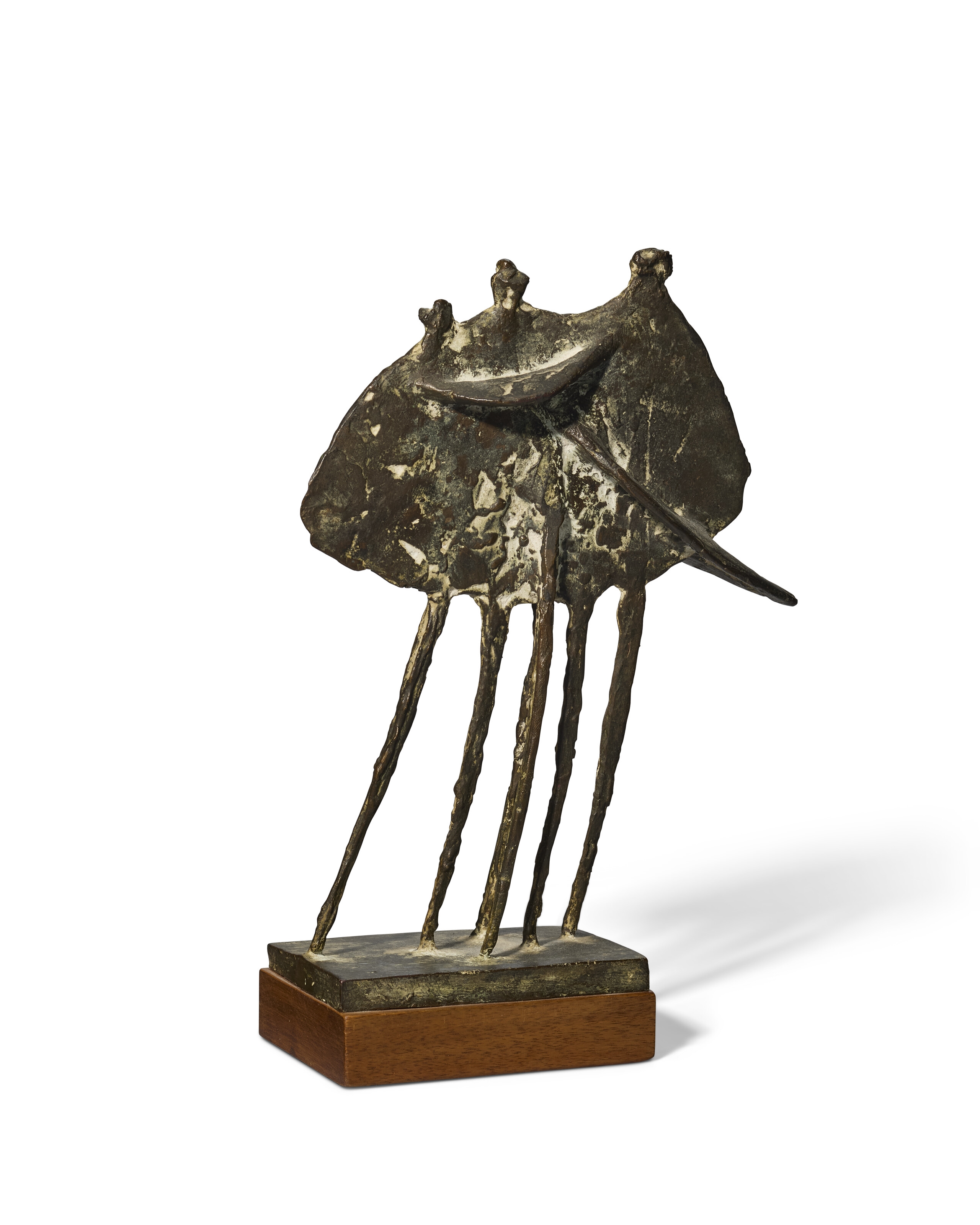 Artwork by Kenneth Armitage, Walking Group, Made of bronze with brown patina