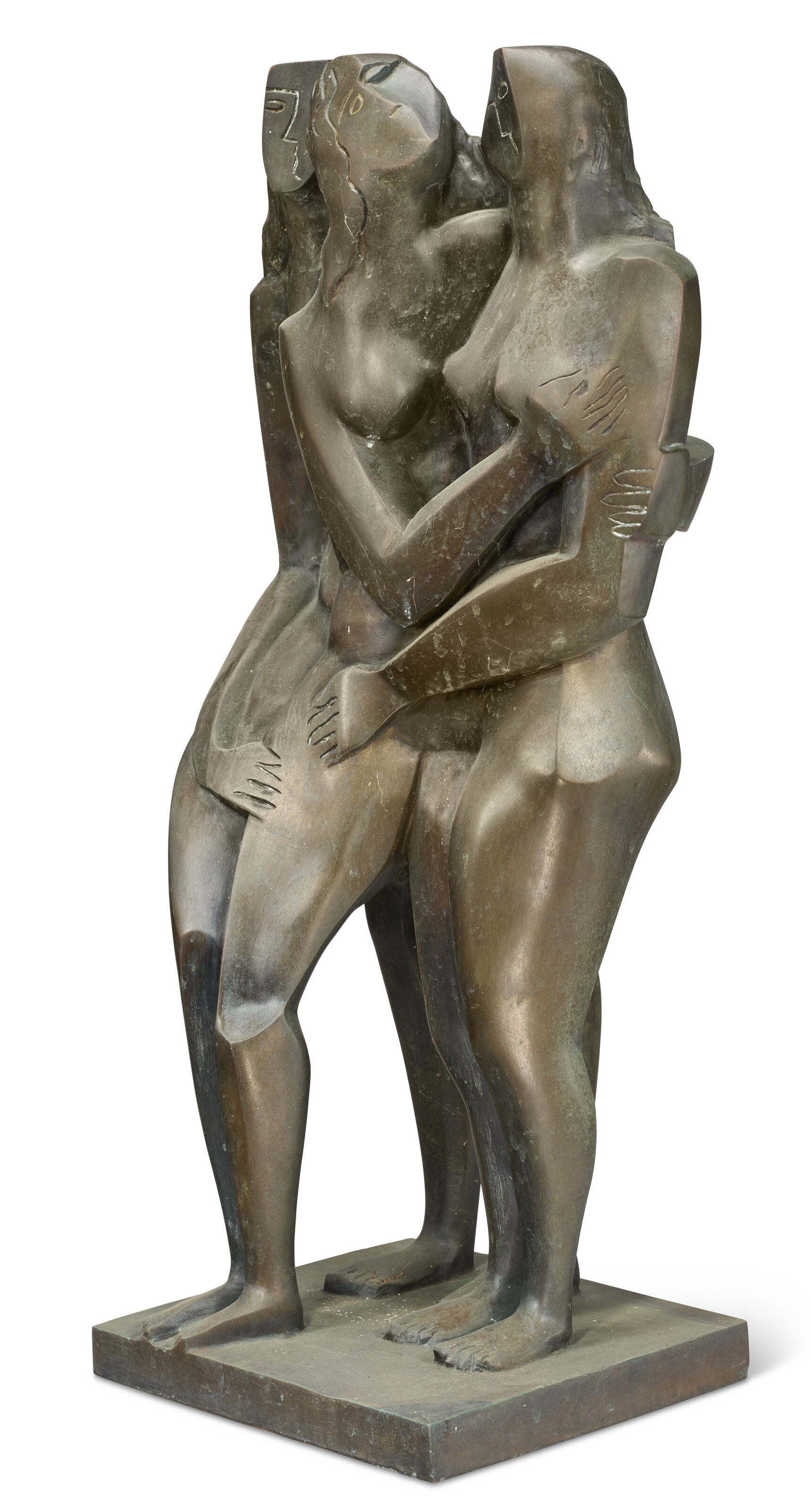 Artwork by Ossip Zadkine, Le retour de la fille prodigue, Made of bronze with brown patina