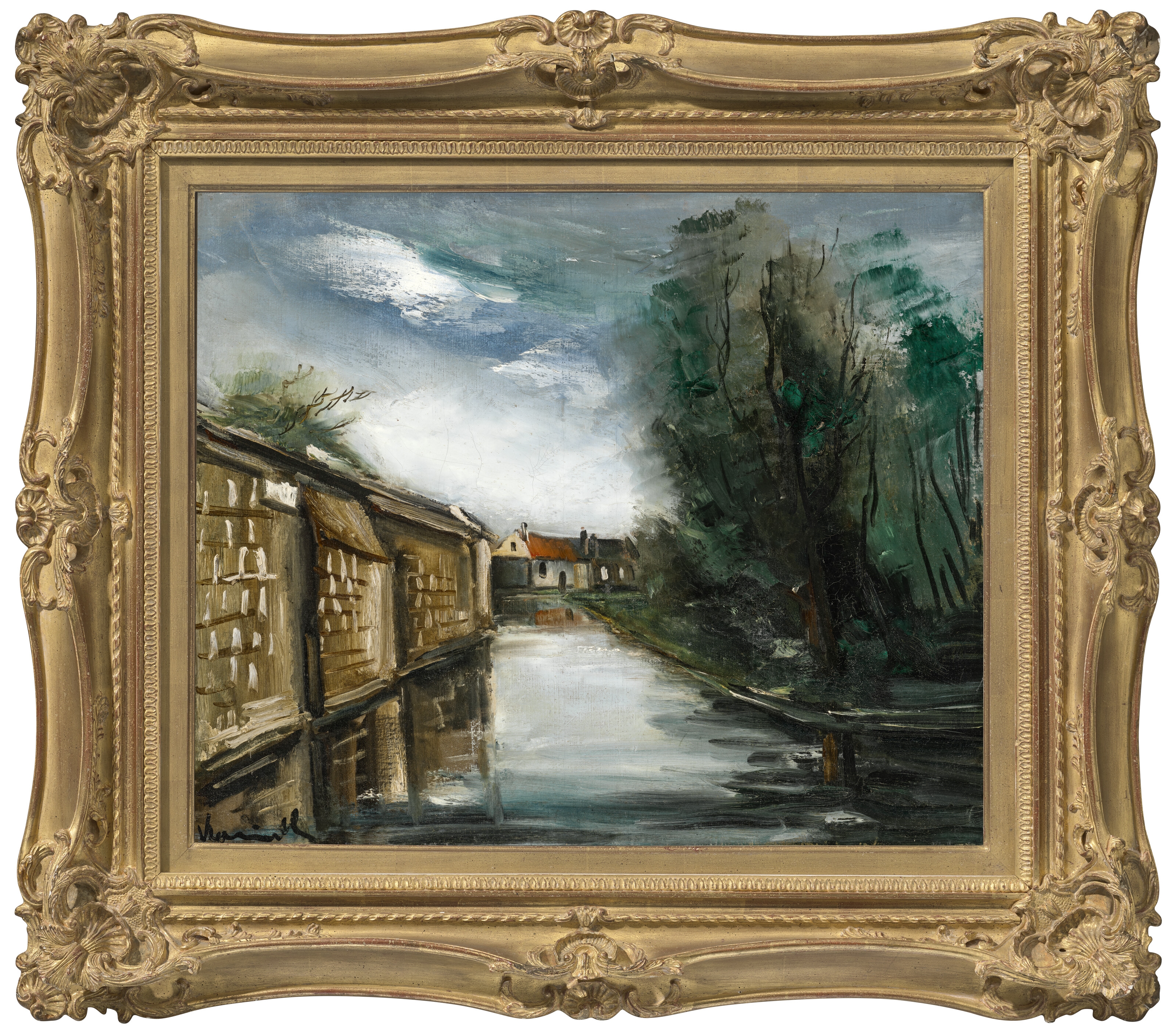 Artwork by Maurice de Vlaminck, Le village et le canal, Made of oil on canvas
