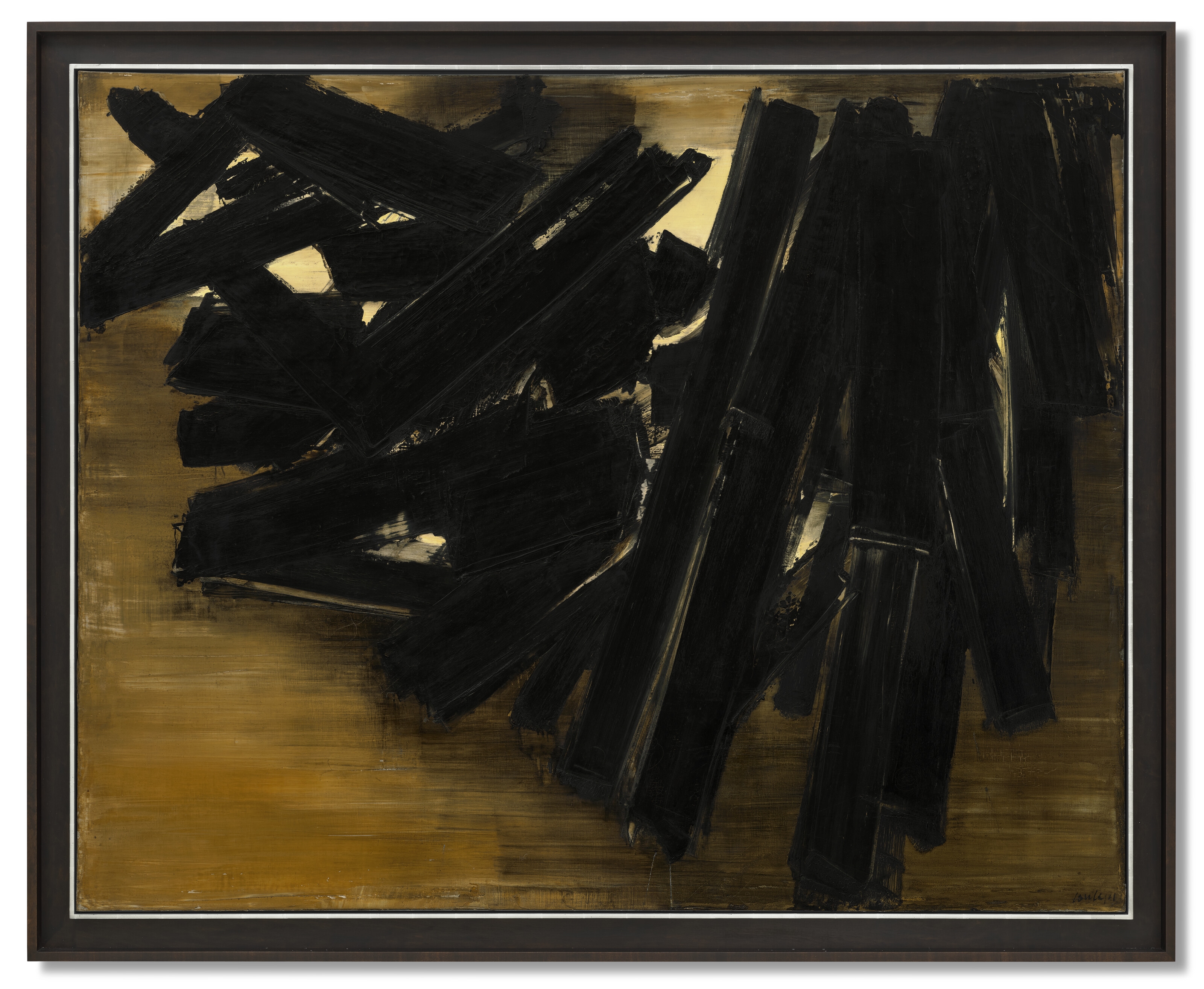 Artwork by Pierre Soulages, Peinture 161 x 200 cm, 14 novembre 1958, Made of oil on canvas