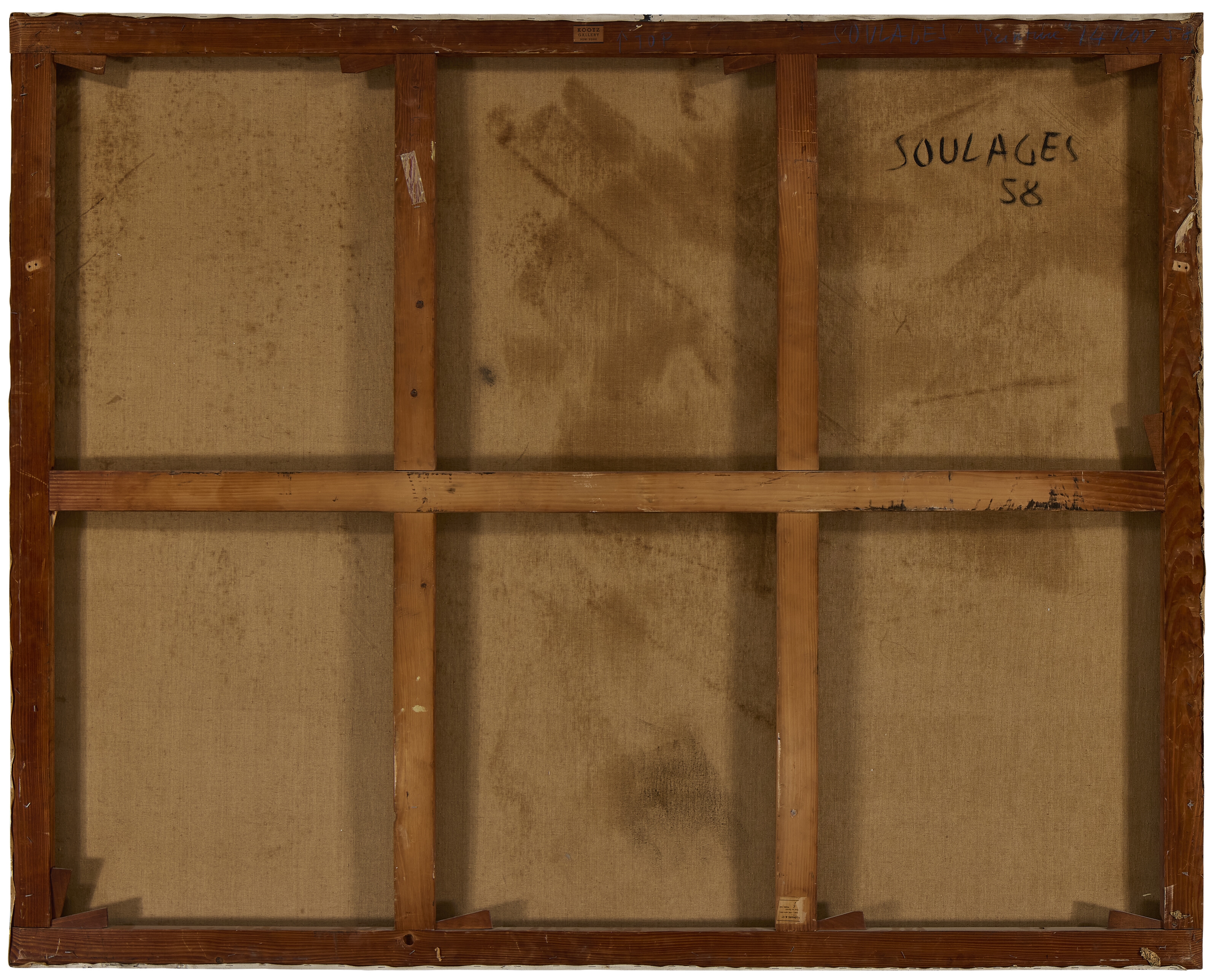 Artwork by Pierre Soulages, Peinture 161 x 200 cm, 14 novembre 1958, Made of oil on canvas