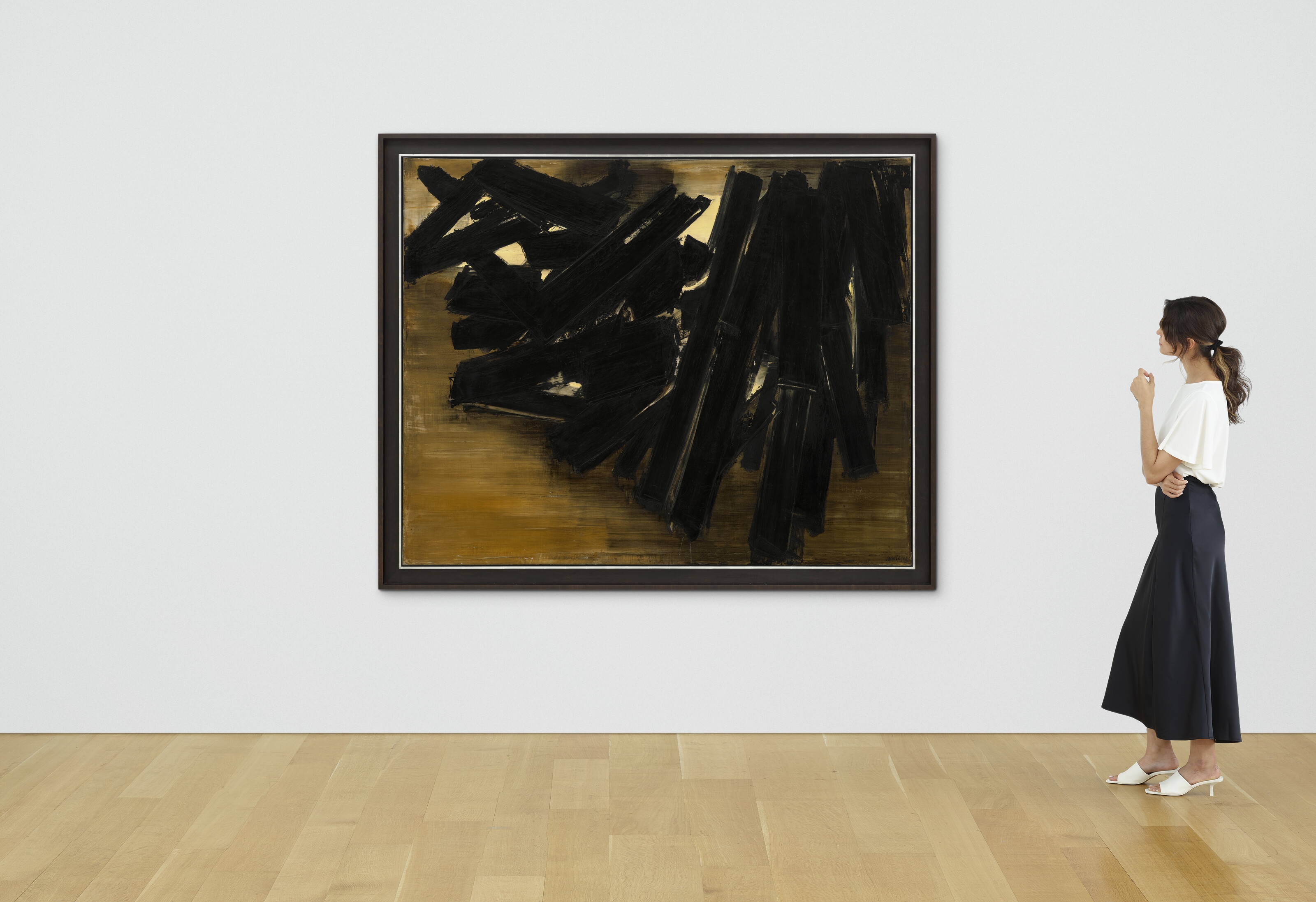 Artwork by Pierre Soulages, Peinture 161 x 200 cm, 14 novembre 1958, Made of oil on canvas
