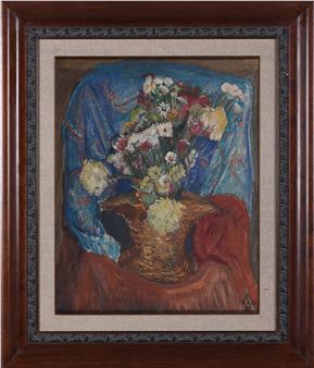 Bodegón con cesta de flores - Jose Benito Bikandi